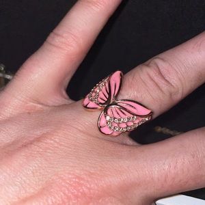 Pink Butterfly Ring, Sz 5.5
